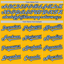 Laden Sie das Bild in den Galerie-Viewer, Custom Gold Light Blue-Black Authentic Two Tone Baseball Jersey