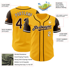 Laden Sie das Bild in den Galerie-Viewer, Custom Gold Brown-White Authentic Two Tone Baseball Jersey
