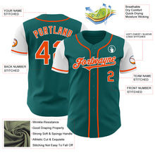 Laden Sie das Bild in den Galerie-Viewer, Custom Teal Orange-White Authentic Two Tone Baseball Jersey