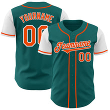 Laden Sie das Bild in den Galerie-Viewer, Custom Teal Orange-White Authentic Two Tone Baseball Jersey