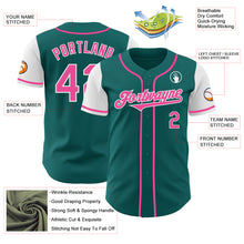 Laden Sie das Bild in den Galerie-Viewer, Custom Teal Pink-White Authentic Two Tone Baseball Jersey