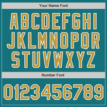 Load image into Gallery viewer, Custom Teal Old Gold-White Authentic Two Tone Baseball Jersey