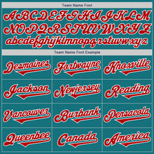 Laden Sie das Bild in den Galerie-Viewer, Custom Teal Red-White Authentic Two Tone Baseball Jersey