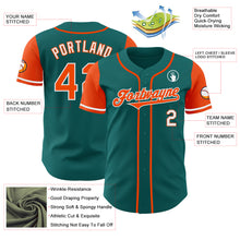Laden Sie das Bild in den Galerie-Viewer, Custom Teal Orange-White Authentic Two Tone Baseball Jersey