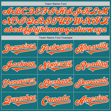 Laden Sie das Bild in den Galerie-Viewer, Custom Teal Orange-White Authentic Two Tone Baseball Jersey