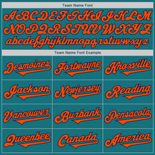 Laden Sie das Bild in den Galerie-Viewer, Custom Teal Orange-Navy Authentic Two Tone Baseball Jersey