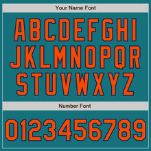Laden Sie das Bild in den Galerie-Viewer, Custom Teal Orange-Navy Authentic Two Tone Baseball Jersey