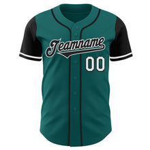 Laden Sie das Bild in den Galerie-Viewer, Custom Teal Black-White Authentic Two Tone Baseball Jersey