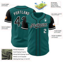 Laden Sie das Bild in den Galerie-Viewer, Custom Teal Black-White Authentic Two Tone Baseball Jersey