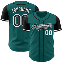 Laden Sie das Bild in den Galerie-Viewer, Custom Teal Black-White Authentic Two Tone Baseball Jersey
