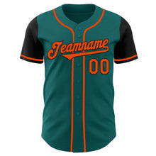Laden Sie das Bild in den Galerie-Viewer, Custom Teal Orange-Black Authentic Two Tone Baseball Jersey