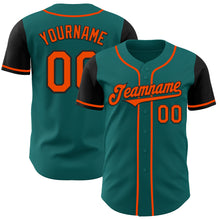 Laden Sie das Bild in den Galerie-Viewer, Custom Teal Orange-Black Authentic Two Tone Baseball Jersey