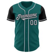 Laden Sie das Bild in den Galerie-Viewer, Custom Teal Gray-Black Authentic Two Tone Baseball Jersey
