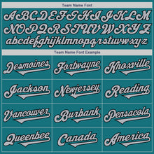 Laden Sie das Bild in den Galerie-Viewer, Custom Teal Gray-Black Authentic Two Tone Baseball Jersey