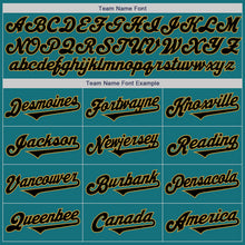 Laden Sie das Bild in den Galerie-Viewer, Custom Teal Black-Old Gold Authentic Two Tone Baseball Jersey