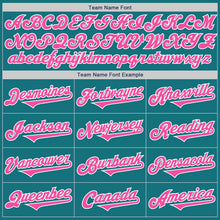 Laden Sie das Bild in den Galerie-Viewer, Custom Teal Pink-White Authentic Two Tone Baseball Jersey
