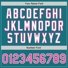 Laden Sie das Bild in den Galerie-Viewer, Custom Teal Pink-White Authentic Two Tone Baseball Jersey