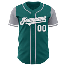 Laden Sie das Bild in den Galerie-Viewer, Custom Teal White-Gray Authentic Two Tone Baseball Jersey