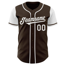 Laden Sie das Bild in den Galerie-Viewer, Custom Brown White Authentic Two Tone Baseball Jersey