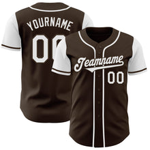 Laden Sie das Bild in den Galerie-Viewer, Custom Brown White Authentic Two Tone Baseball Jersey