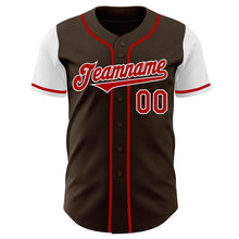 Загрузить изображение в средство просмотра галереи, Custom Brown Red-White Authentic Two Tone Baseball Jersey