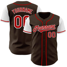 Загрузить изображение в средство просмотра галереи, Custom Brown Red-White Authentic Two Tone Baseball Jersey