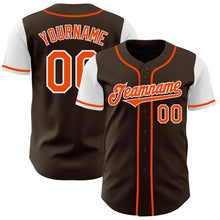 Загрузить изображение в средство просмотра галереи, Custom Brown Orange-White Authentic Two Tone Baseball Jersey