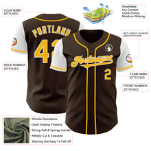 Laden Sie das Bild in den Galerie-Viewer, Custom Brown Gold-White Authentic Two Tone Baseball Jersey