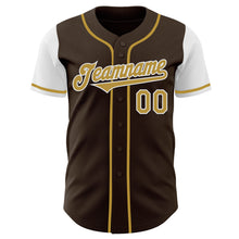 Laden Sie das Bild in den Galerie-Viewer, Custom Brown Old Gold-White Authentic Two Tone Baseball Jersey