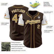 Laden Sie das Bild in den Galerie-Viewer, Custom Brown Old Gold-White Authentic Two Tone Baseball Jersey