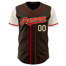 Загрузить изображение в средство просмотра галереи, Custom Brown Red-Cream Authentic Two Tone Baseball Jersey