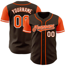 Загрузить изображение в средство просмотра галереи, Custom Brown Orange-White Authentic Two Tone Baseball Jersey
