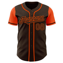 Загрузить изображение в средство просмотра галереи, Custom Brown Orange Authentic Two Tone Baseball Jersey