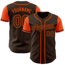 Загрузить изображение в средство просмотра галереи, Custom Brown Orange Authentic Two Tone Baseball Jersey