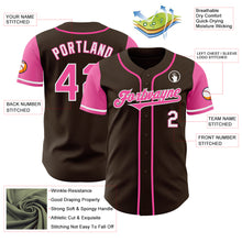 Laden Sie das Bild in den Galerie-Viewer, Custom Brown Pink-White Authentic Two Tone Baseball Jersey