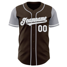 Загрузить изображение в средство просмотра галереи, Custom Brown White-Gray Authentic Two Tone Baseball Jersey