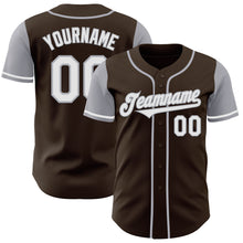 Загрузить изображение в средство просмотра галереи, Custom Brown White-Gray Authentic Two Tone Baseball Jersey