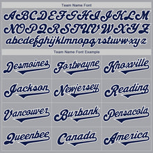 Laden Sie das Bild in den Galerie-Viewer, Custom Gray Navy-White Authentic Two Tone Baseball Jersey