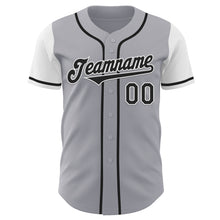 Laden Sie das Bild in den Galerie-Viewer, Custom Gray Black-White Authentic Two Tone Baseball Jersey