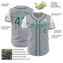 Laden Sie das Bild in den Galerie-Viewer, Custom Gray Kelly Green-White Authentic Two Tone Baseball Jersey
