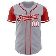 Laden Sie das Bild in den Galerie-Viewer, Custom Gray Red-White Authentic Two Tone Baseball Jersey