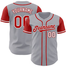 Laden Sie das Bild in den Galerie-Viewer, Custom Gray Red-White Authentic Two Tone Baseball Jersey