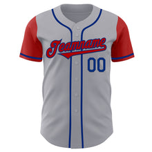 Laden Sie das Bild in den Galerie-Viewer, Custom Gray Red-Royal Authentic Two Tone Baseball Jersey