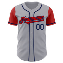 Laden Sie das Bild in den Galerie-Viewer, Custom Gray Red-Navy Authentic Two Tone Baseball Jersey