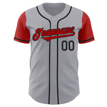 Laden Sie das Bild in den Galerie-Viewer, Custom Gray Red-Black Authentic Two Tone Baseball Jersey