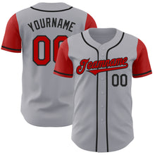 Laden Sie das Bild in den Galerie-Viewer, Custom Gray Red-Black Authentic Two Tone Baseball Jersey