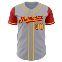Laden Sie das Bild in den Galerie-Viewer, Custom Gray Red-Gold Authentic Two Tone Baseball Jersey