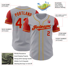 Laden Sie das Bild in den Galerie-Viewer, Custom Gray Red-Old Gold Authentic Two Tone Baseball Jersey