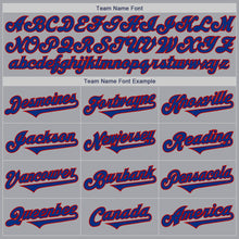 Laden Sie das Bild in den Galerie-Viewer, Custom Gray Royal-Red Authentic Two Tone Baseball Jersey
