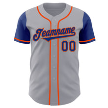 Laden Sie das Bild in den Galerie-Viewer, Custom Gray Royal-Orange Authentic Two Tone Baseball Jersey